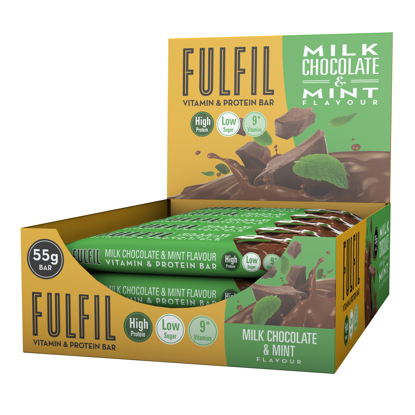 Milk Chocolate and Mint Protein Bar - 15x55g